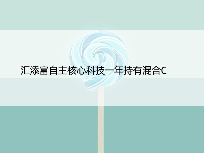 汇添富自主核心科技一年持有混合C