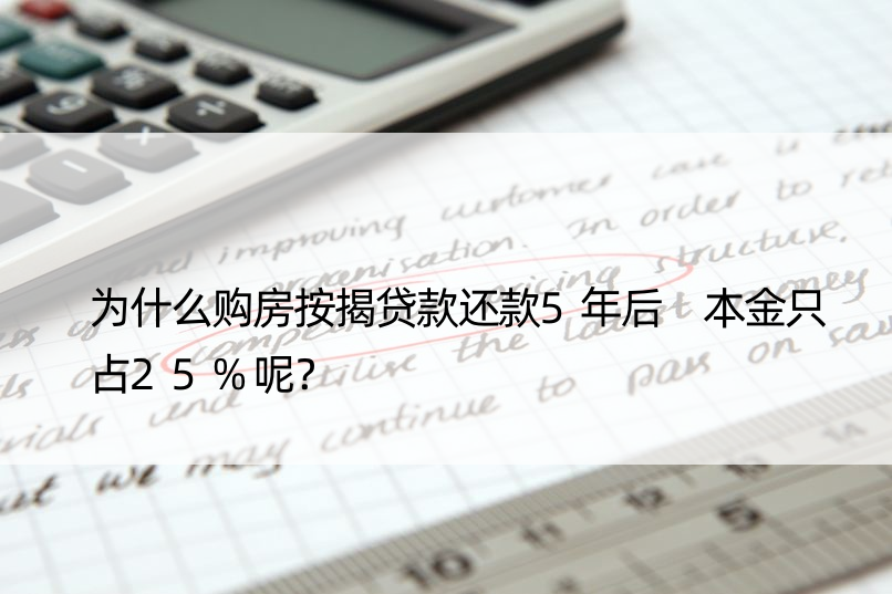 为什么购房按揭贷款还款5年后 本金只占25%呢？