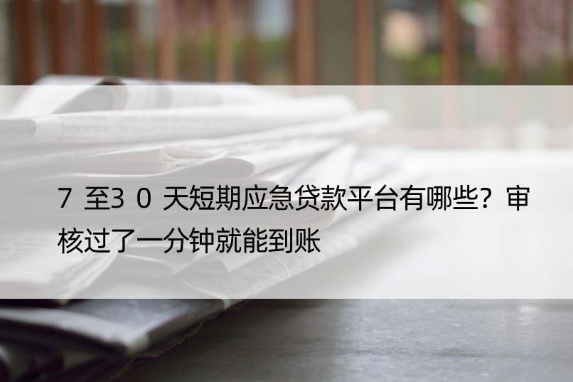 7至30天短期应急贷款平台有哪些？审核过了一分钟就能到账