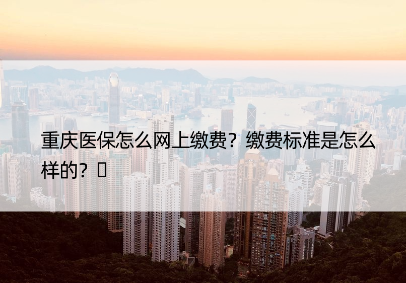 重庆医保怎么网上缴费？缴费标准是怎么样的？​