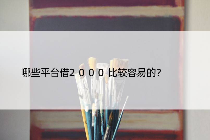 哪些平台借2000比较容易的？