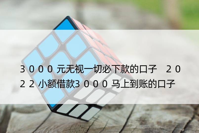 3000元无视一切必下款的口子 2022小额借款3000马上到账的口子