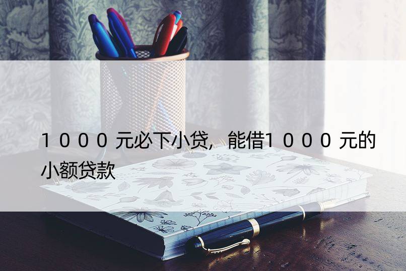 1000元必下小贷,能借1000元的小额贷款