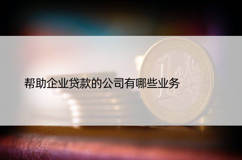 帮助企业贷款的公司有哪些业务