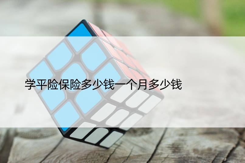 学平险保险多少钱一个月多少钱