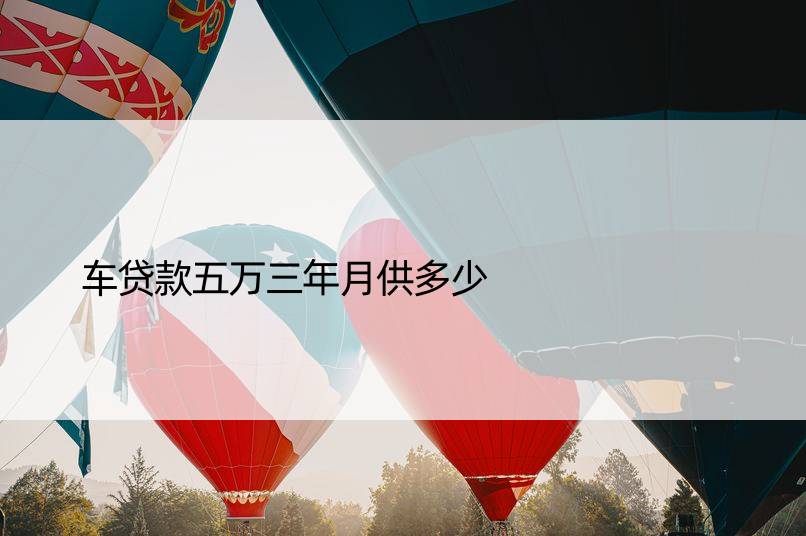 车贷款五万三年月供多少