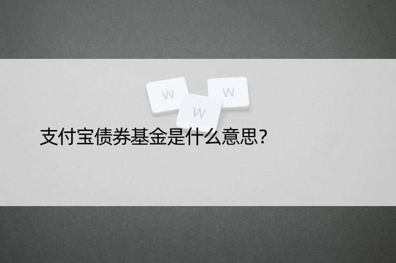 支付宝债券基金是什么意思？