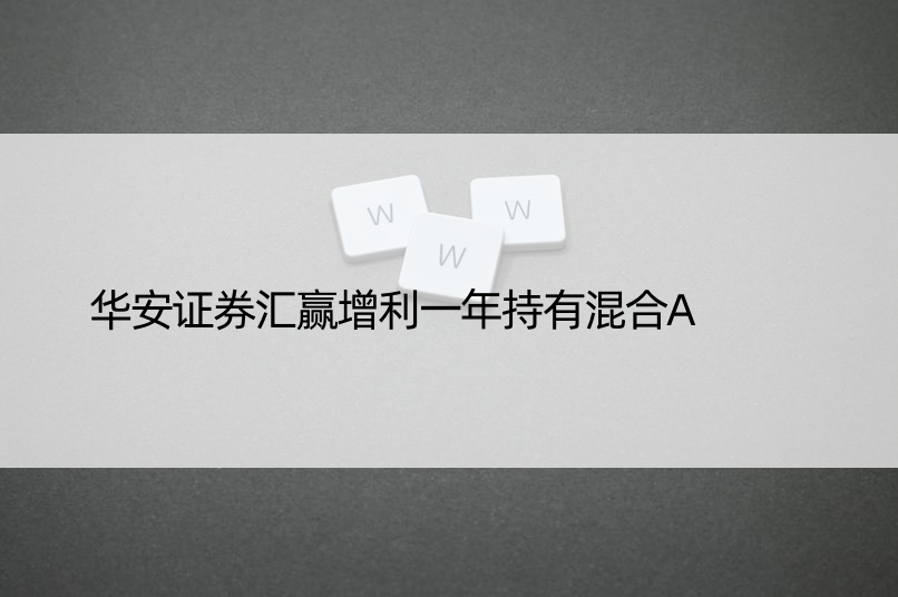 华安证券汇赢增利一年持有混合A