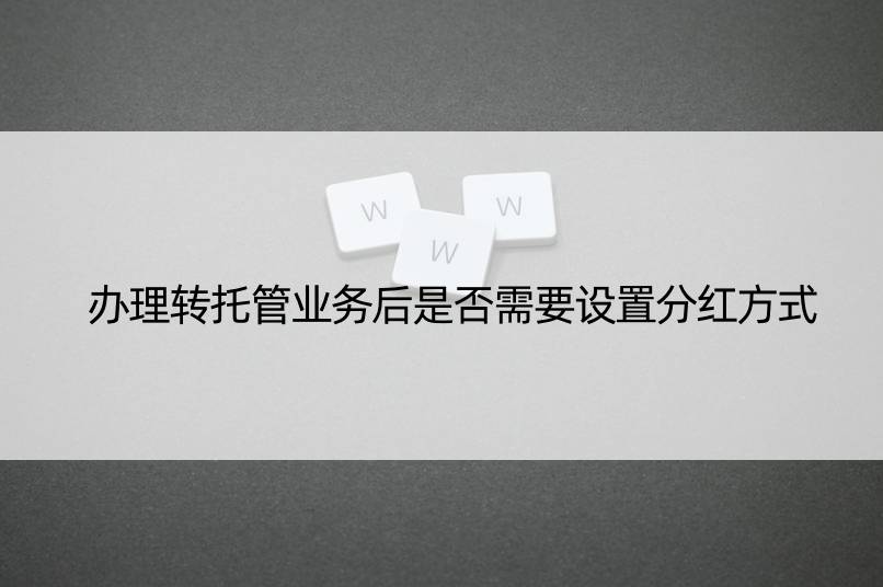 办理转托管业务后是否需要设置分红方式