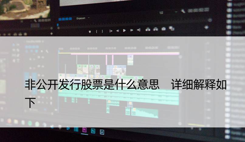 非公开发行股票是什么意思 详细解释如下