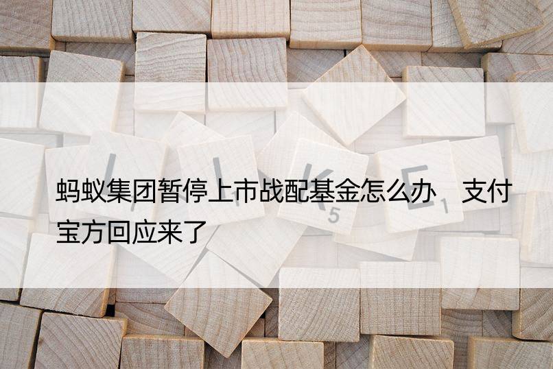 蚂蚁集团暂停上市战配基金怎么办 支付宝方回应来了