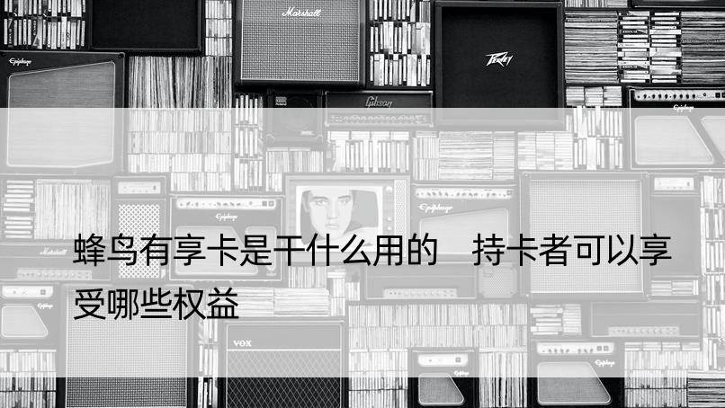 蜂鸟有享卡是干什么用的 持卡者可以享受哪些权益