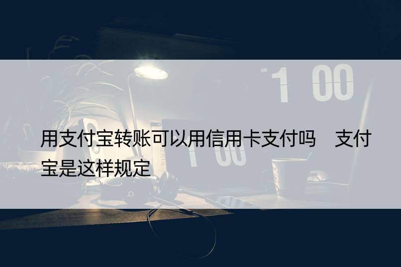 用支付宝转账可以用信用卡支付吗 支付宝是这样规定