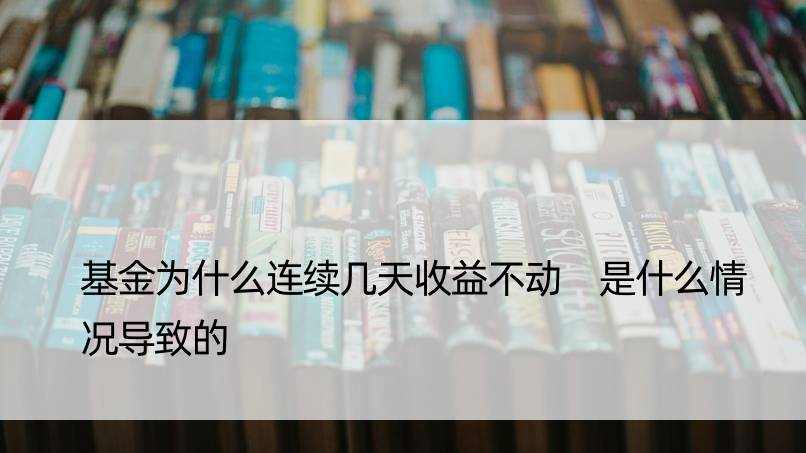 基金为什么连续几天收益不动 是什么情况导致的