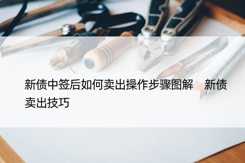 新债中签后如何卖出操作步骤图解 新债卖出技巧