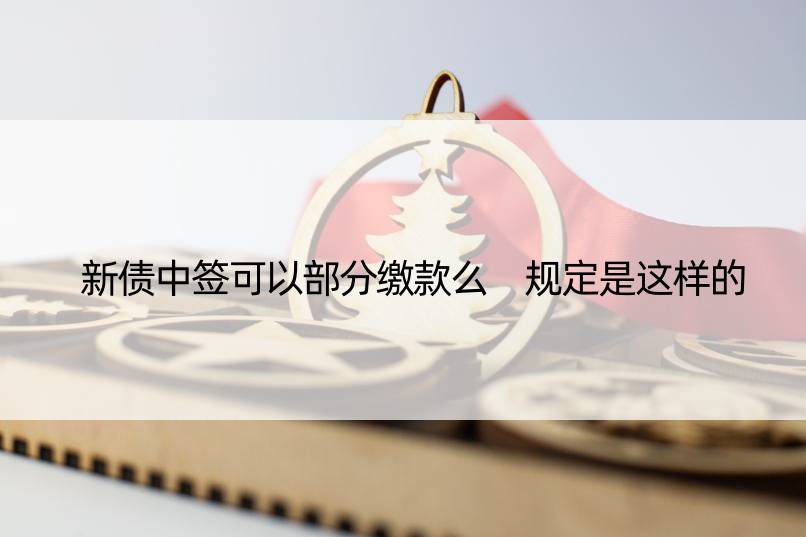 新债中签可以部分缴款么 规定是这样的