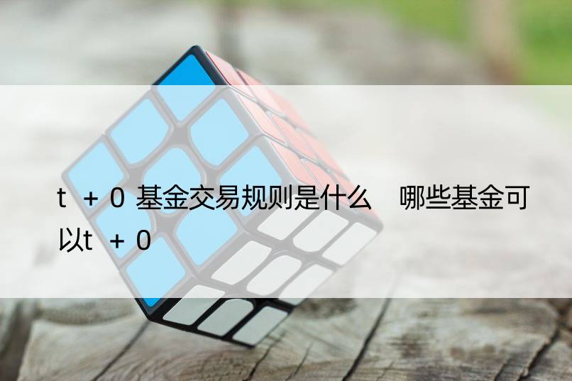 t+0基金交易规则是什么 哪些基金可以t+0