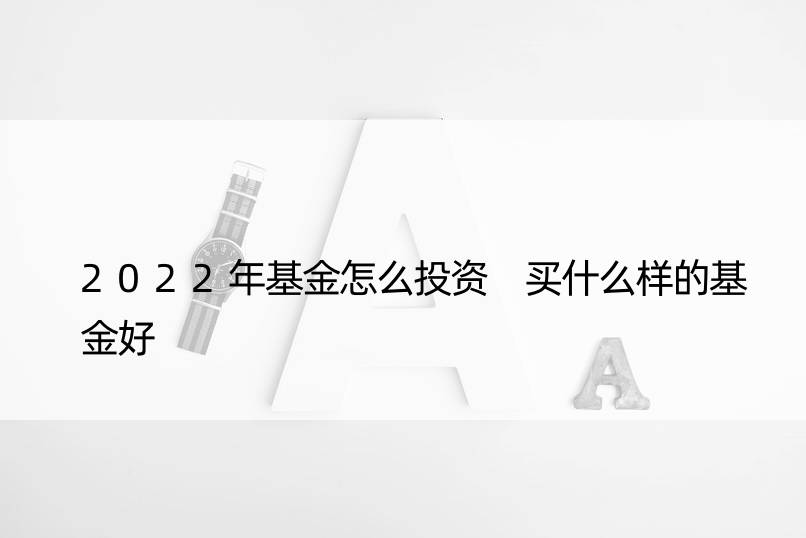 2022年基金怎么投资 买什么样的基金好