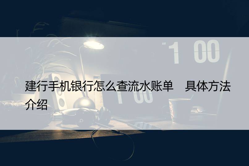 建行手机银行怎么查流水账单 具体方法介绍