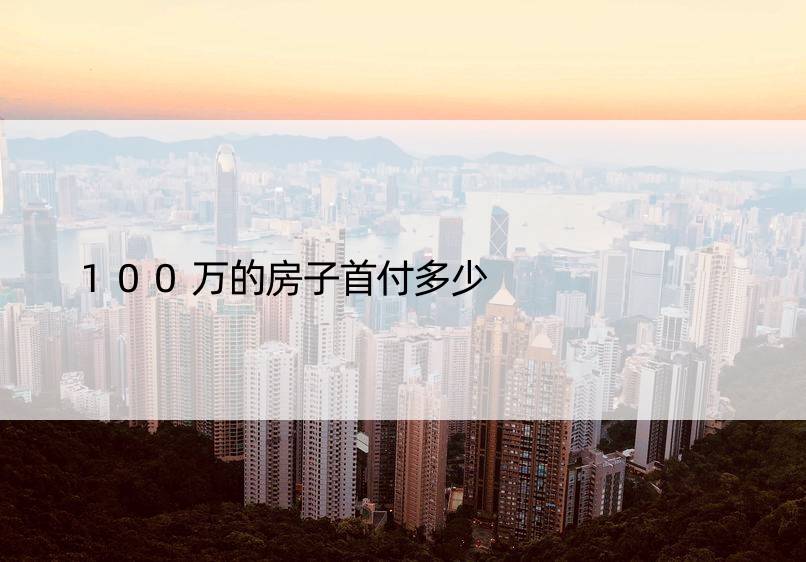 100万的房子首付多少