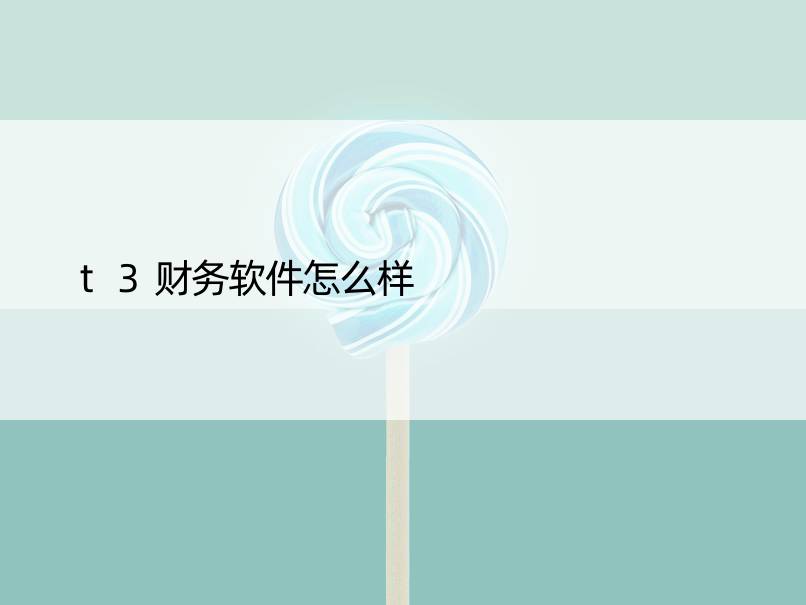 t3财务软件怎么样