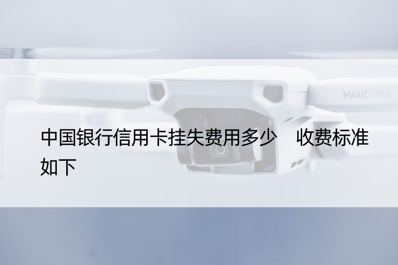 中国银行信用卡挂失费用多少 收费标准如下