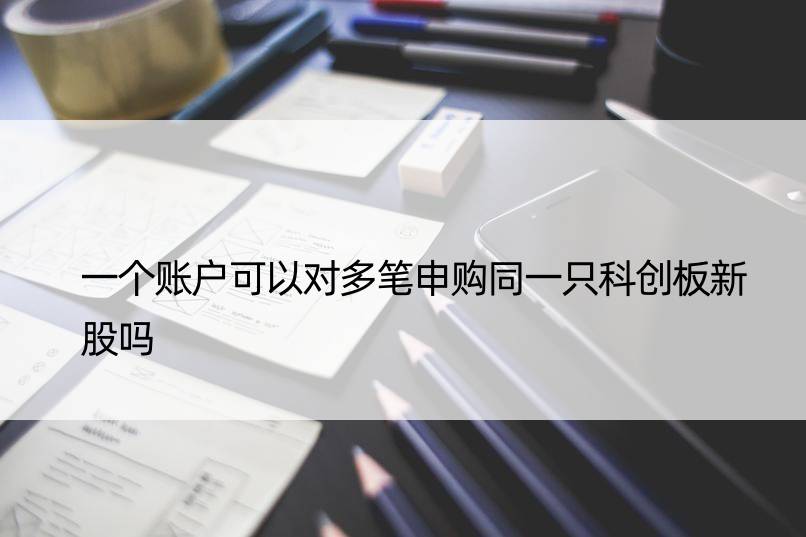 一个账户可以对多笔申购同一只科创板新股吗