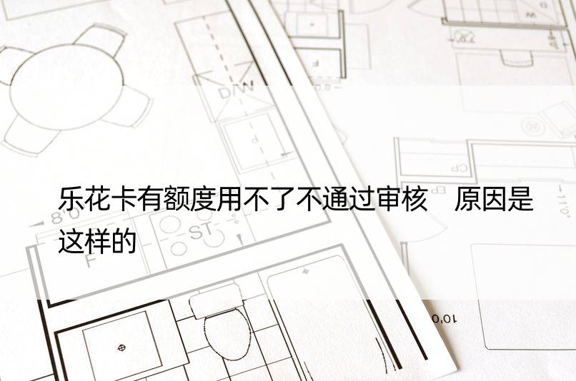 乐花卡有额度用不了不通过审核 原因是这样的