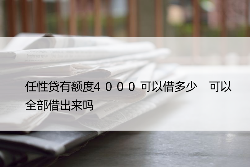 任性贷有额度4000可以借多少 可以全部借出来吗