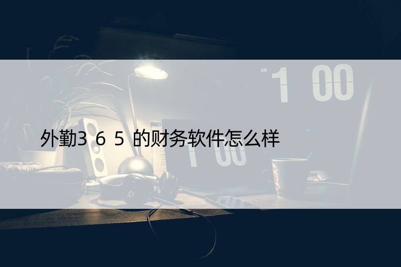 外勤365的财务软件怎么样