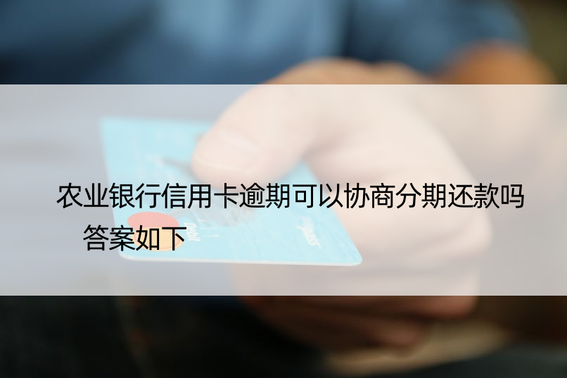 农业银行信用卡逾期可以协商分期还款吗 答案如下