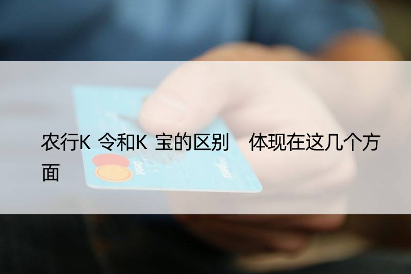 农行K令和K宝的区别 体现在这几个方面