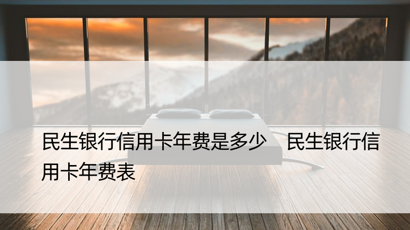 民生银行信用卡年费是多少 民生银行信用卡年费表