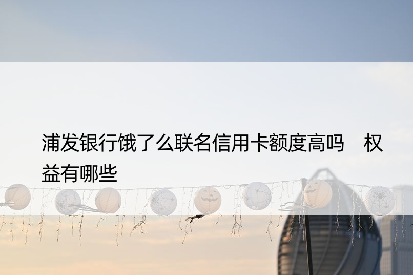 浦发银行饿了么联名信用卡额度高吗 权益有哪些