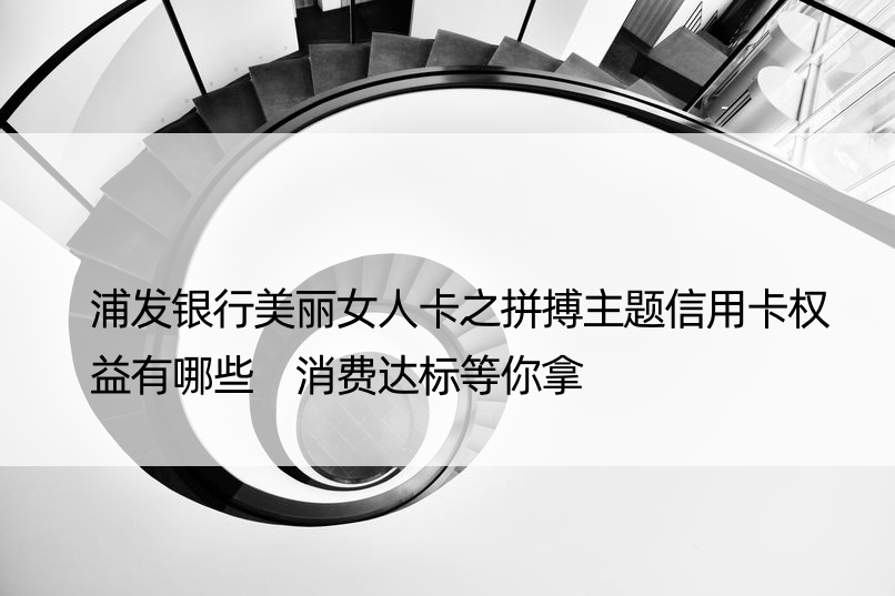 浦发银行美丽女人卡之拼搏主题信用卡权益有哪些 消费达标等你拿