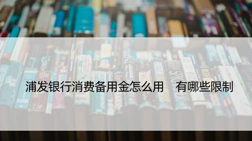 浦发银行消费备用金怎么用 有哪些限制