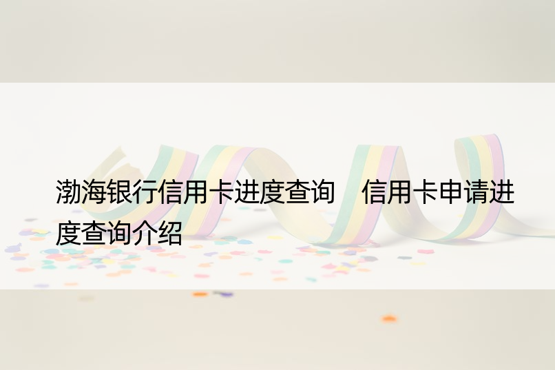 渤海银行信用卡进度查询 信用卡申请进度查询介绍