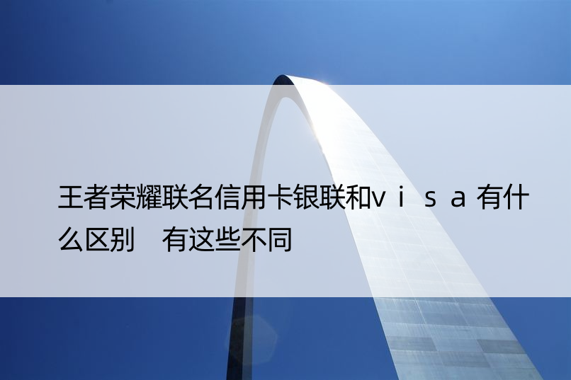 荣耀联名信用卡银联和visa有什么区别 有这些不同