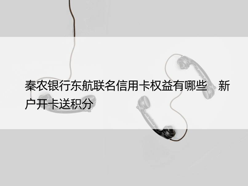 秦农银行东航联名信用卡权益有哪些 新户开卡送积分