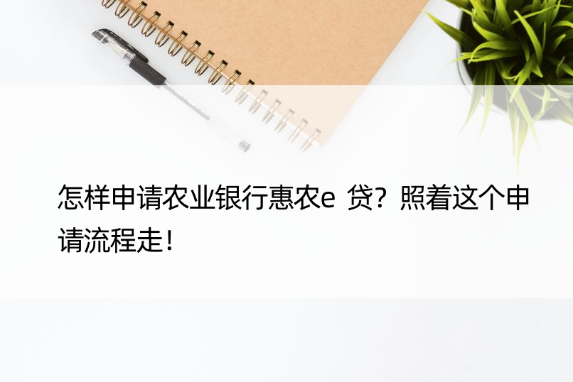 怎样申请农业银行惠农e贷？照着这个申请流程走！