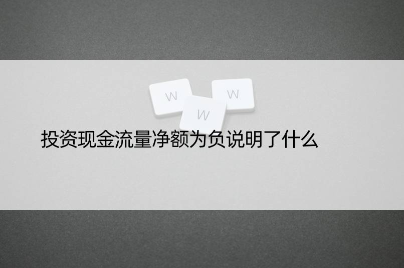 投资现金流量净额为负说明了什么