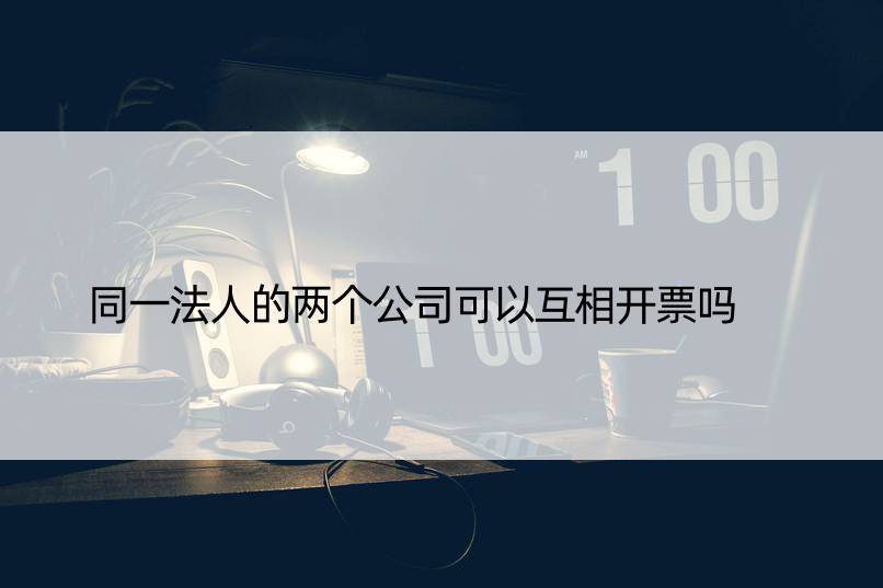 同一法人的两个公司可以互相开票吗