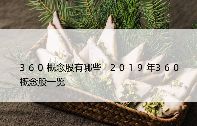 360概念股有哪些 2019年360概念股一览