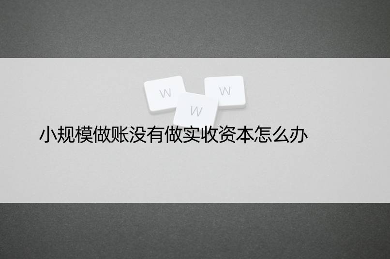 小规模做账没有做实收资本怎么办