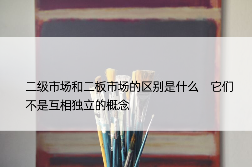 二级市场和二板市场的区别是什么 它们不是互相独立的概念