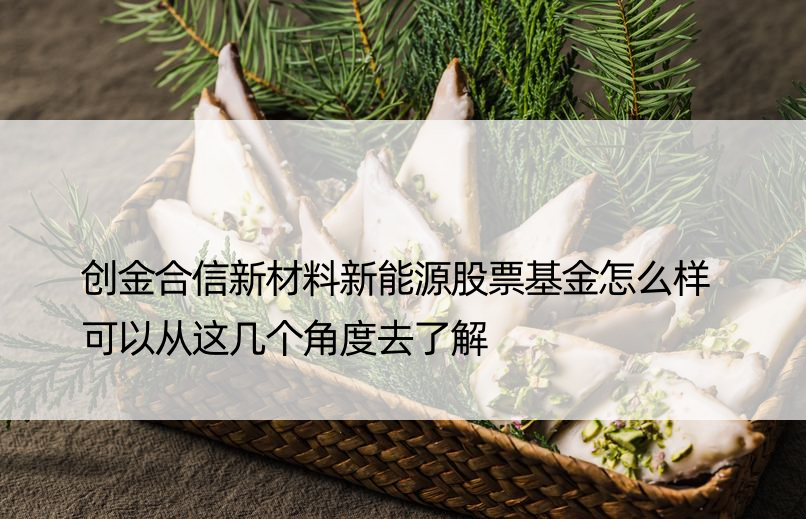 创金合信新材料新能源股票基金怎么样 可以从这几个角度去了解