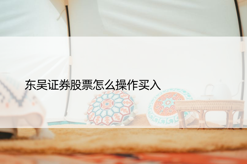 东吴证券股票怎么操作买入