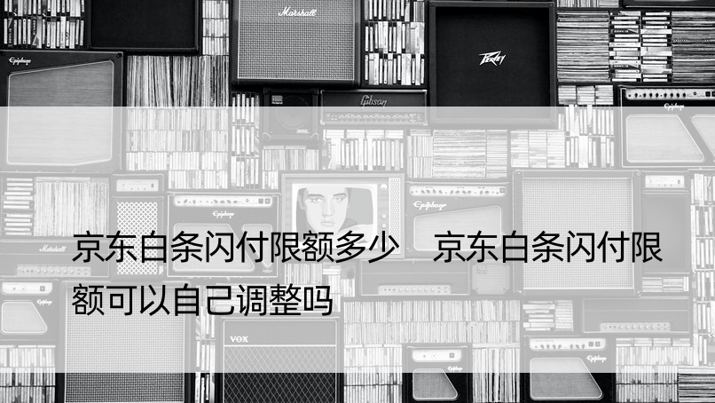 京东白条闪付限额多少 京东白条闪付限额可以自己调整吗