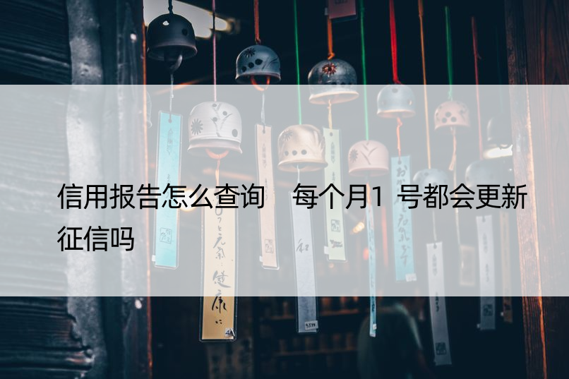 信用报告怎么查询 每个月1号都会更新征信吗