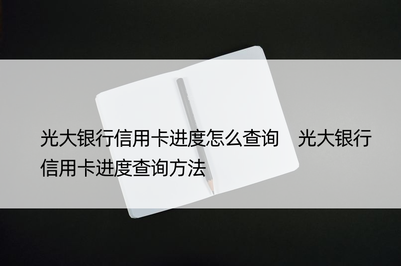 光大银行信用卡进度怎么查询 光大银行信用卡进度查询方法